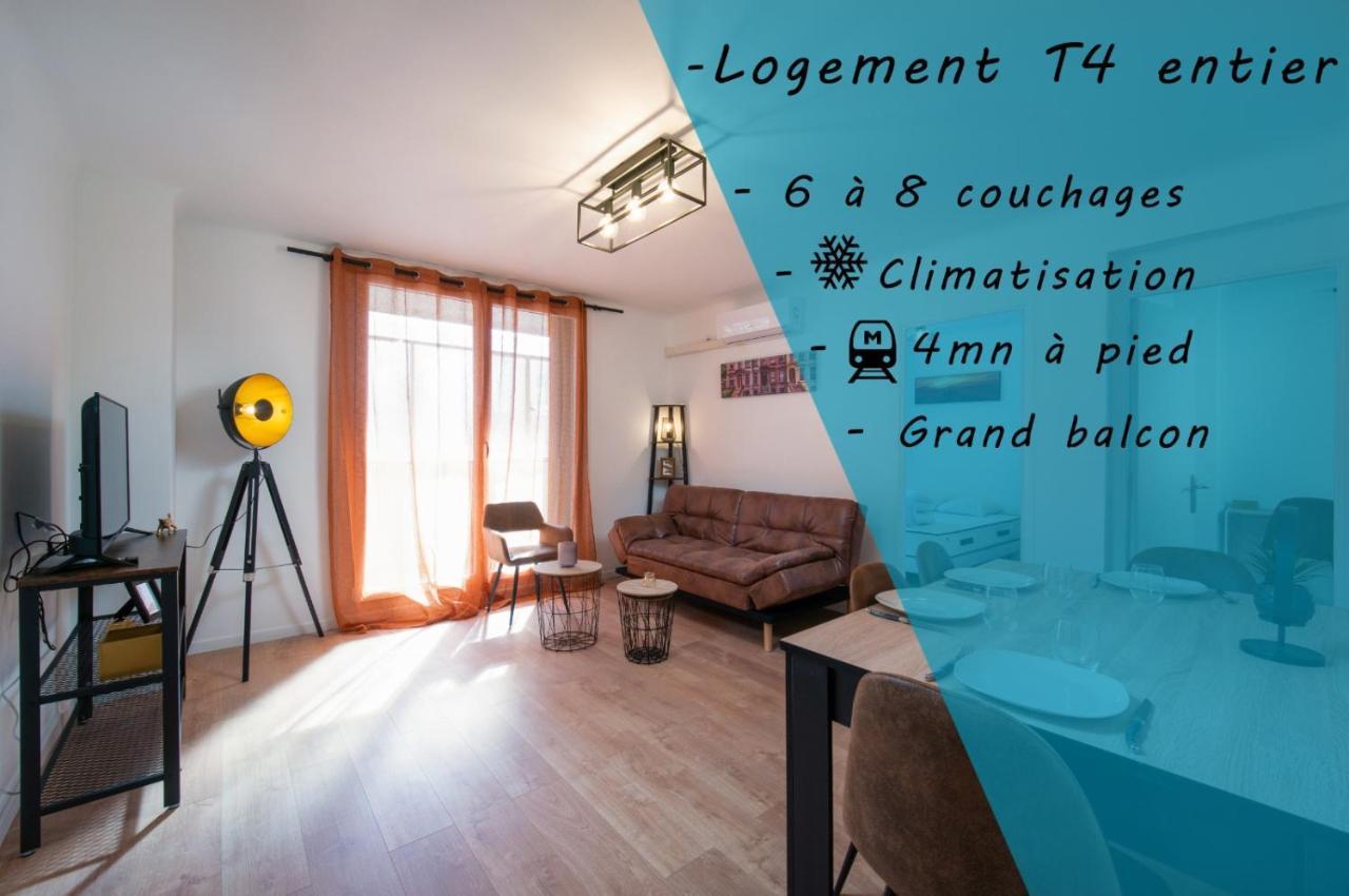 Grand Appartement 3 Chambres Avec Clim Et Balcon Marseille Kültér fotó